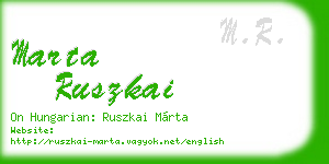 marta ruszkai business card