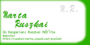 marta ruszkai business card